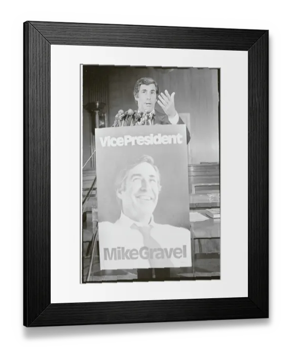 Framed Print : Mike Gravel Announces Candidacy for Vice President Framed Print : Mike Gravel Announces Candidacy for Vice President