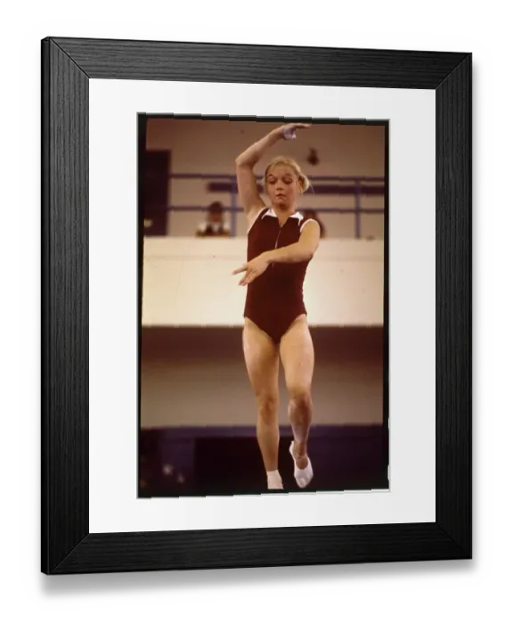 Framed Print : Cathy Rigby Performing on Balance Beam Framed Print : Cathy Rigby Performing on Balance Beam