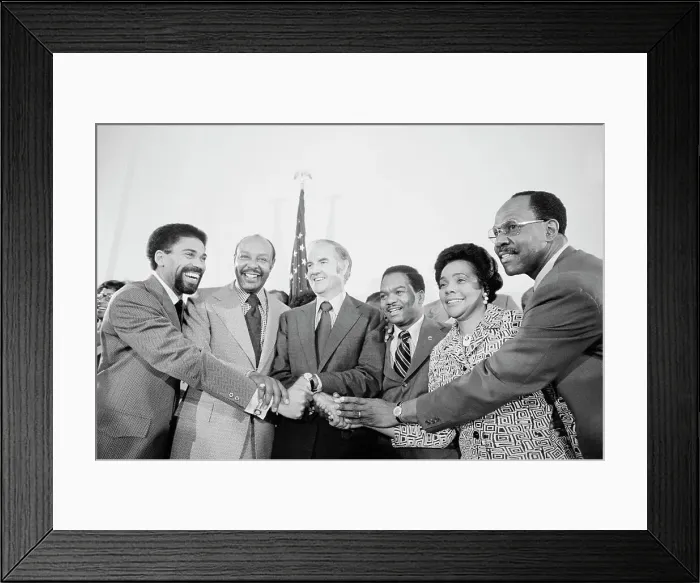Framed Print : Coretta Scott King Joining Hands With Democratic Peers Framed Print : Coretta Scott King Joining Hands With Democratic Peers
