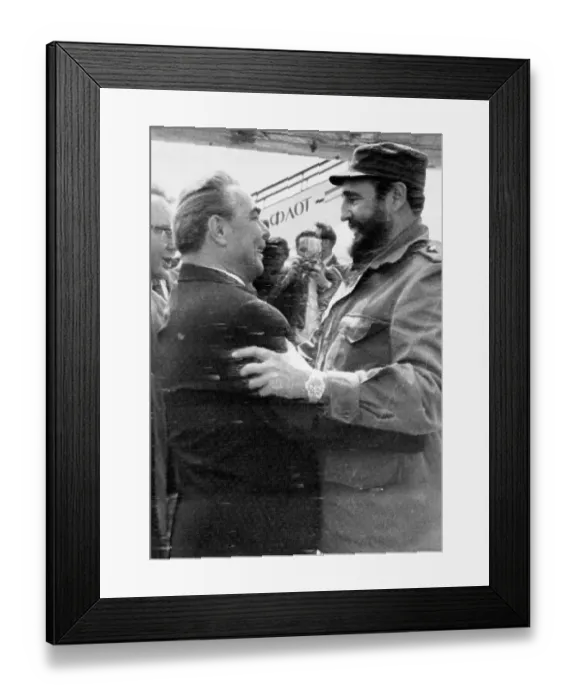 Framed Print : Fidel Castro Embracing Soviet Leader Leonid Brezhnev Framed Print : Fidel Castro Embracing Soviet Leader Leonid Brezhnev