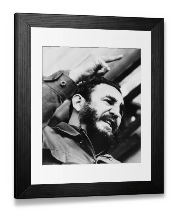 Framed Print : Fidel Castro Gesturing with Finger Framed Print : Fidel Castro Gesturing with Finger