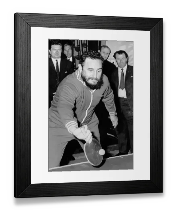Framed Print : Fidel Castro Playing Table Tennis Framed Print : Fidel Castro Playing Table Tennis