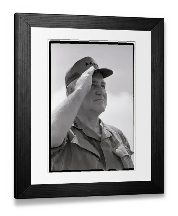 Framed Print : Creighton Abrams Saluting Framed Print : Creighton Abrams Saluting