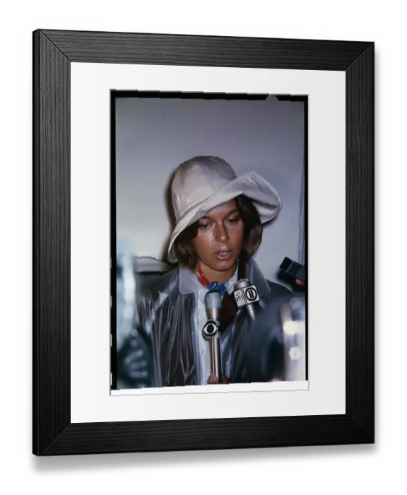 Framed Print : Edith Irving Wearing Rain Hat Framed Print : Edith Irving Wearing Rain Hat
