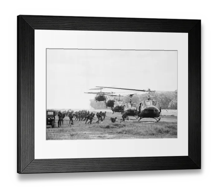 Framed Print : Helicopters Landing In Formation Framed Print : Helicopters Landing In Formation