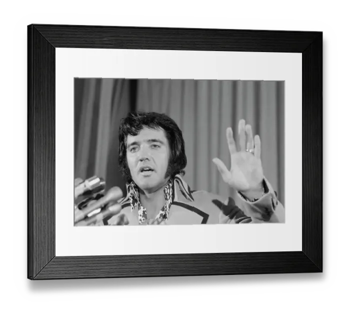Framed Print : Elvis Presley Gesturing with His Hand Framed Print : Elvis Presley Gesturing with His Hand