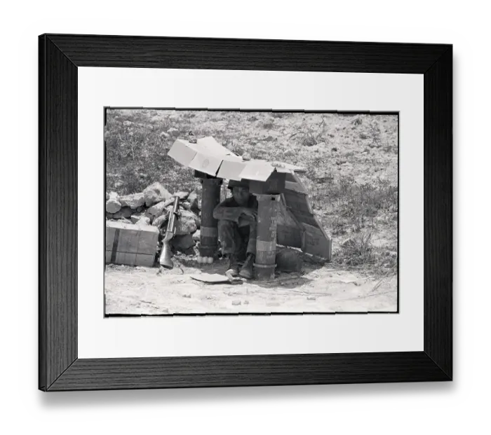 Framed Print : Vietnamese Soldier Under Shelter Framed Print : Vietnamese Soldier Under Shelter