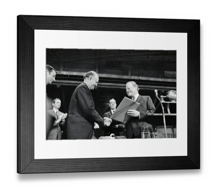 Framed Print : Willy Brandt and C. Douglas Dillon Shaking Hands Framed Print : Willy Brandt and C. Douglas Dillon Shaking Hands