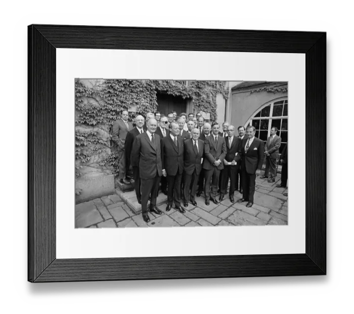 Framed Print : Willy Brandt Posing with Other Participants Framed Print : Willy Brandt Posing with Other Participants