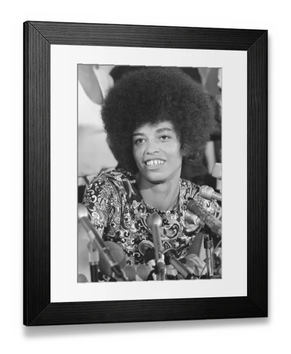 Framed Print : Angela Davis at Press Conference Framed Print : Angela Davis at Press Conference