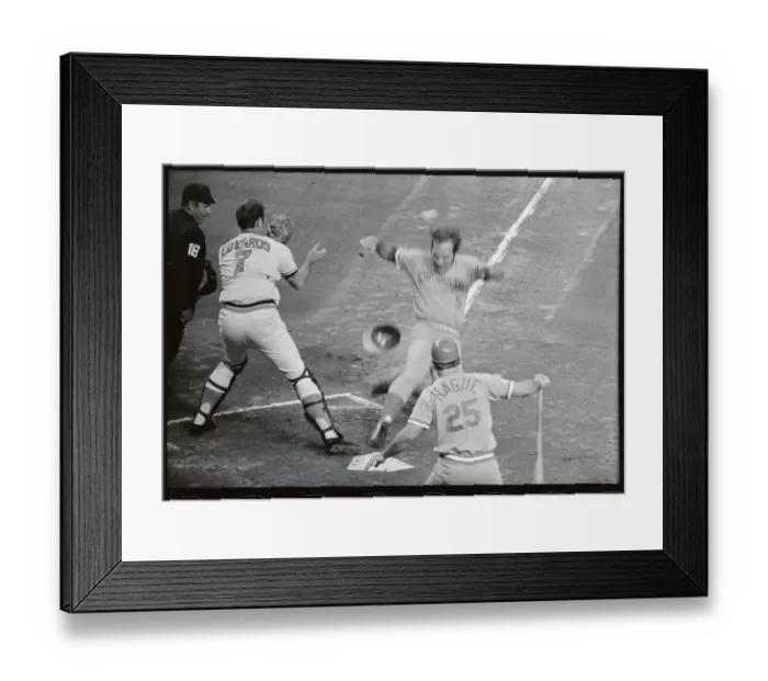 Framed Print : Johnny Bench Scoring Run Framed Print : Johnny Bench Scoring Run