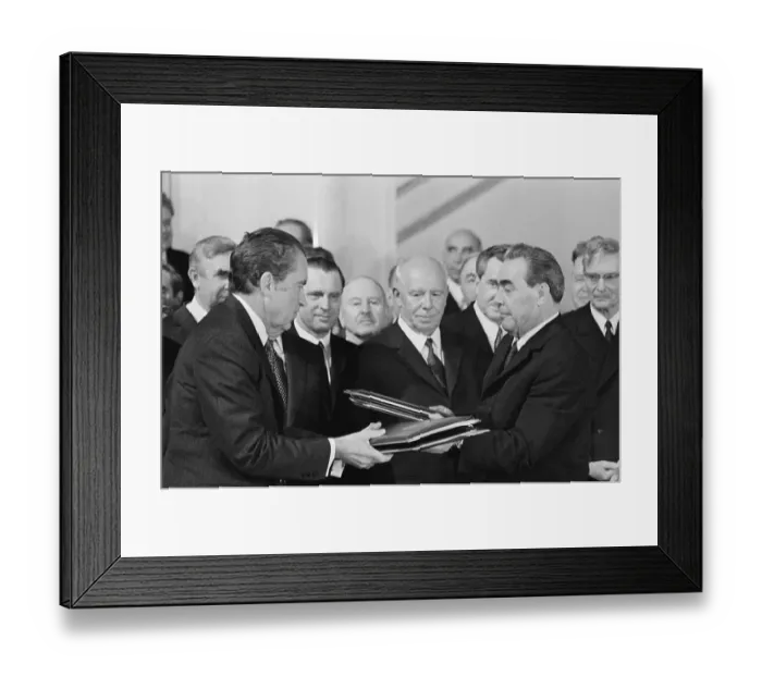Framed Print : President Richard Nixon Exchanging Treaties with Russian Leaders Framed Print : President Richard Nixon Exchanging Treaties with Russian Leaders