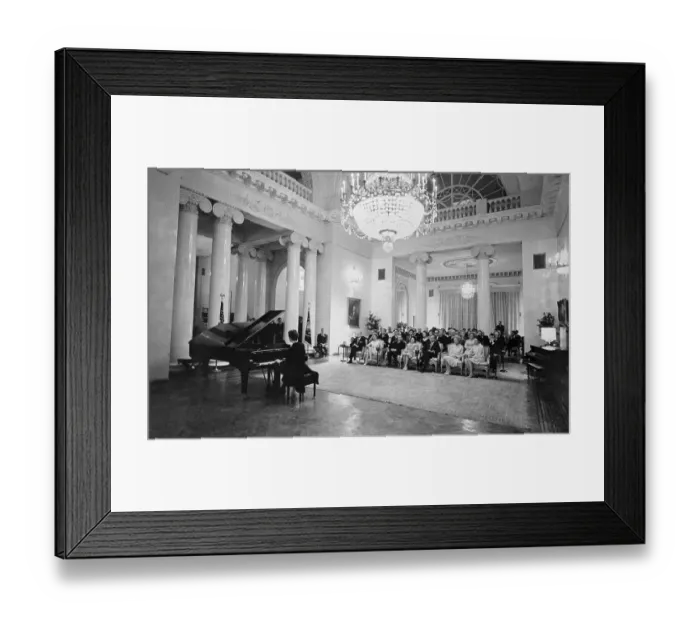 Framed Print : Van Cliburn Playing Piano for President and Group Framed Print : Van Cliburn Playing Piano for President and Group