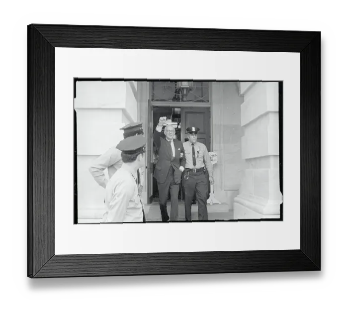 Framed Print : Dr. Benjamin Spock Being Arrested Framed Print : Dr. Benjamin Spock Being Arrested