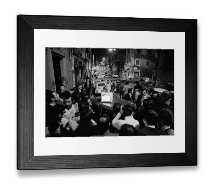 Framed Print : Crowd Watching Election Results on TV Framed Print : Crowd Watching Election Results on TV
