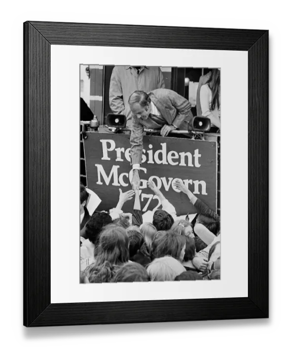 Framed Print : Sen. George McGovern Shaking Hands on Campaign Framed Print : Sen. George McGovern Shaking Hands on Campaign