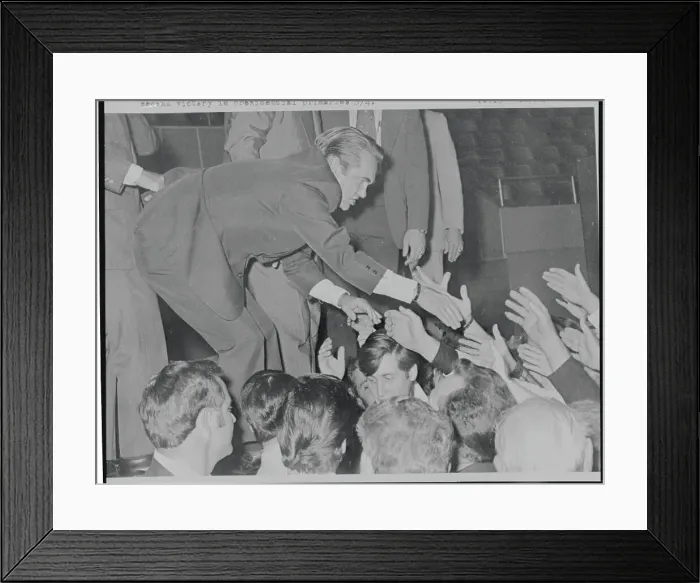 Framed Print : Governor George Wallace Stooping to Shake Supporter's Hands Framed Print : Governor George Wallace Stooping to Shake Supporter's Hands