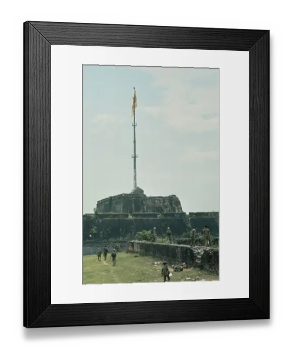 Framed Print : ARVN Flag Above The Citadel In Hue, Vietnam War Framed Print : ARVN Flag Above The Citadel In Hue, Vietnam War