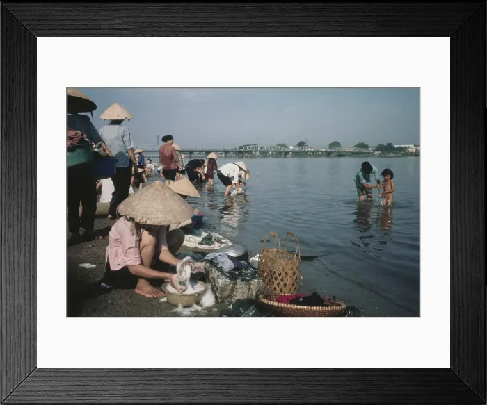 Framed Print : Refugees Reach Hue, Vietnam War Framed Print : Refugees Reach Hue, Vietnam War