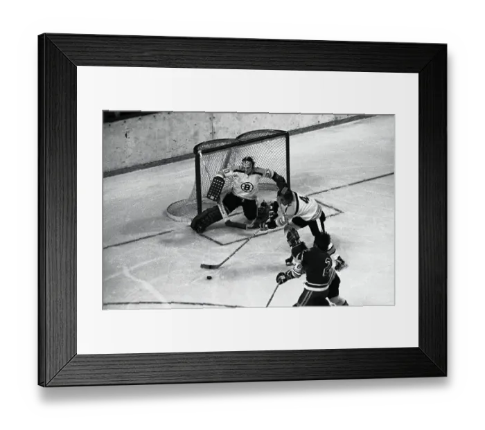 Framed Print : Bobby Orr Playing Defense in Hockey Game