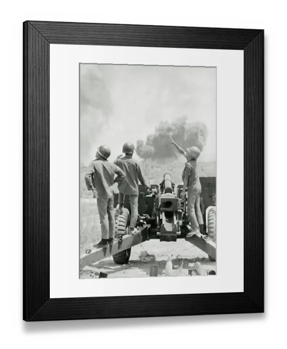 Framed Print : Soldier Pointing to Skyraider Framed Print : Soldier Pointing to Skyraider