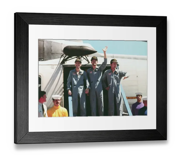 Framed Print : Astronauts Waving to Well-Wishers