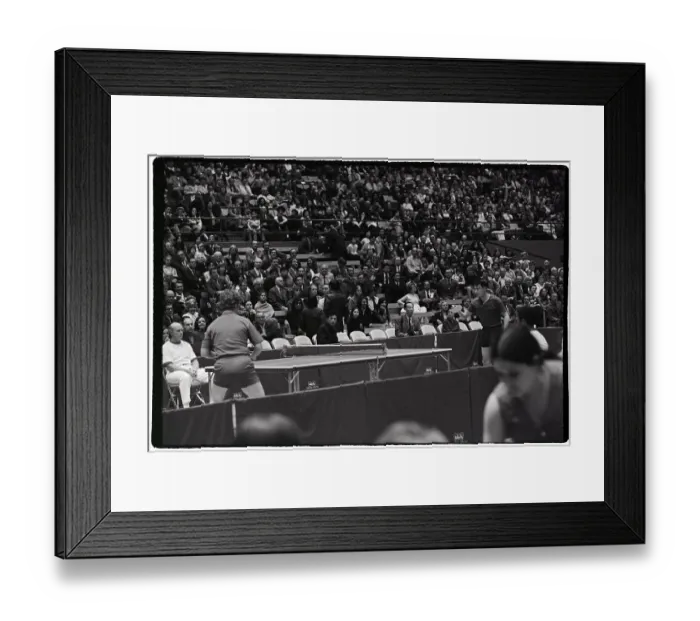 Framed Print : China Table Tennis Team Plays Us Team