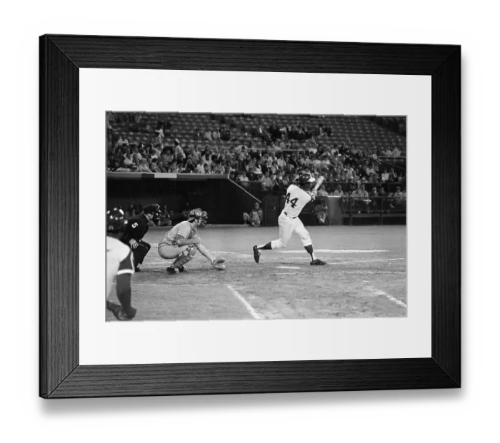 Framed Print : Hank Aaron At Bat Framed Print : Hank Aaron At Bat