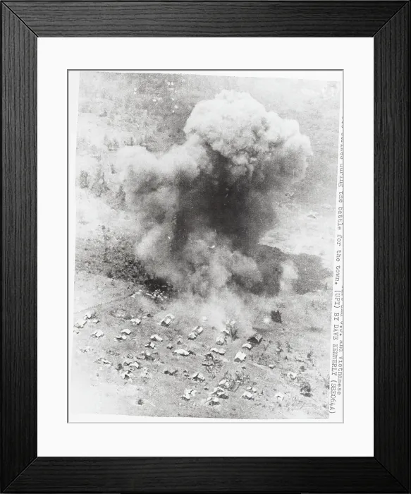 Framed Print : Bombs Blowing up Buildings