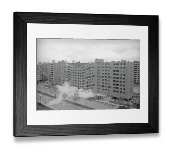 Framed Print : Beginning Stage of Building Demolishment Framed Print : Beginning Stage of Building Demolishment
