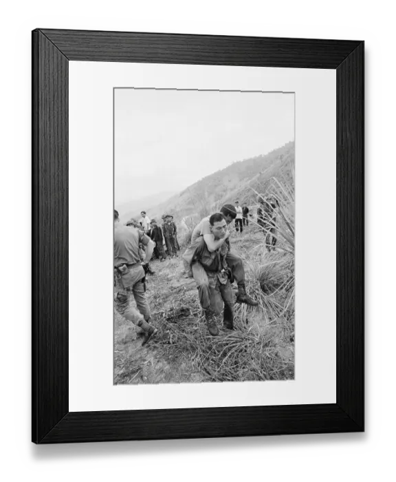 Framed Print : Soldiers Carrying His Comrade Framed Print : Soldiers Carrying His Comrade