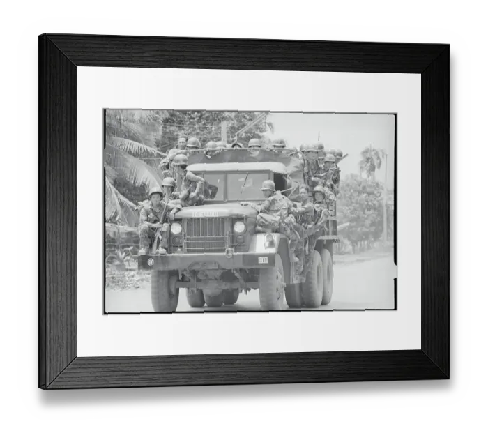 Framed Print : Paratroopers Riding In Military Vehicle Framed Print : Paratroopers Riding In Military Vehicle