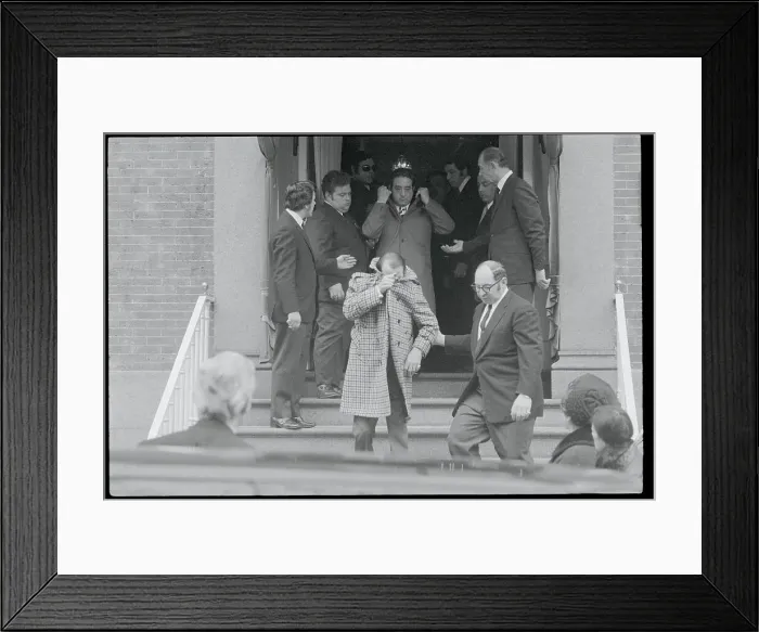 Framed Print : Mobster Guard Peter Diapoulos Hiding His Face Outdoors Framed Print : Mobster Guard Peter Diapoulos Hiding His Face Outdoors