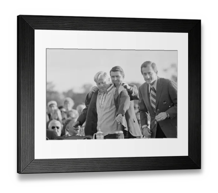 Framed Print : Jack Nicklaus Putting on Master Coat