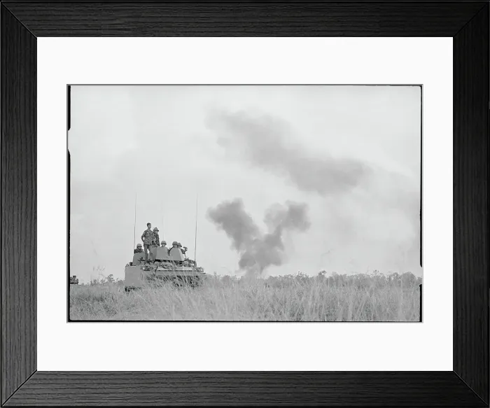 Framed Print : Soldiers Near Explosion