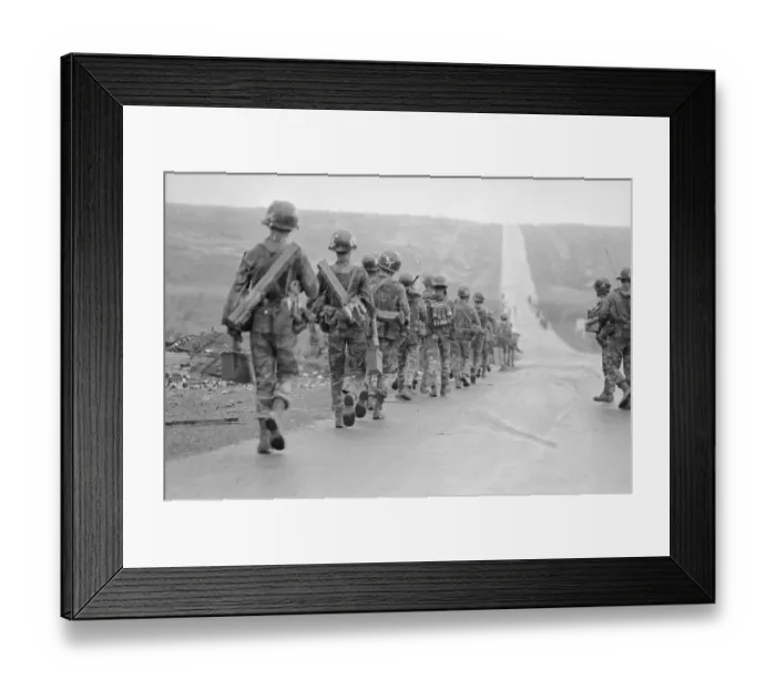 Framed Print : Soldiers Marching in Line Framed Print : Soldiers Marching in Line