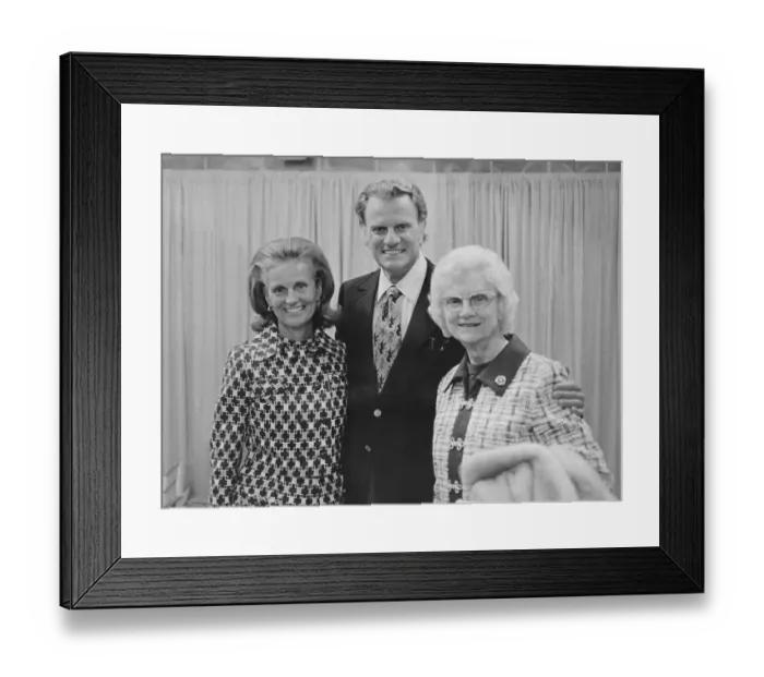 Framed Print : Billy Graham With Wife and Mother Framed Print : Billy Graham With Wife and Mother
