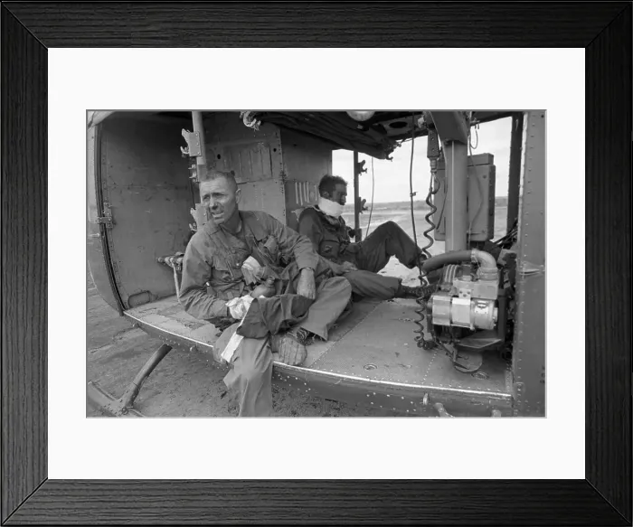 Framed Print : Wounded Americans on Helicopter Framed Print : Wounded Americans on Helicopter