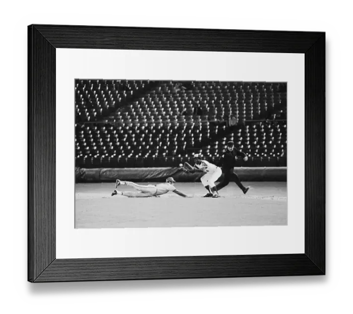 Framed Print : Ed Crosby Dives Back Into First Base Framed Print : Ed Crosby Dives Back Into First Base