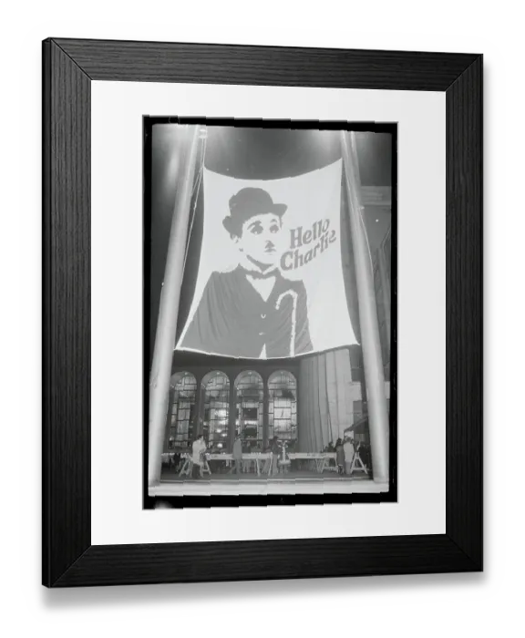 Framed Print : Banner of Charlie Chaplin's Little Tramp Framed Print : Banner of Charlie Chaplin's Little Tramp