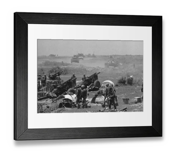 Framed Print : Troops and Tanks in Action at Vietnam Framed Print : Troops and Tanks in Action at Vietnam