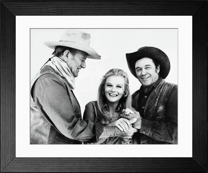 Framed Print : John Wayne, Ann-Margret and Ben Johnson