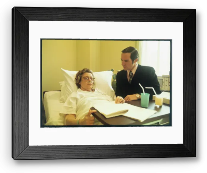 Framed Print : Dita Beard with David Flemming at Her Bedside Framed Print : Dita Beard with David Flemming at Her Bedside