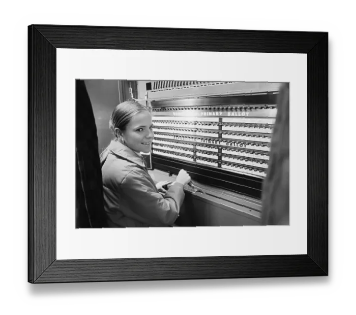 Framed Print : 19-Year-Old Voting for the First Time