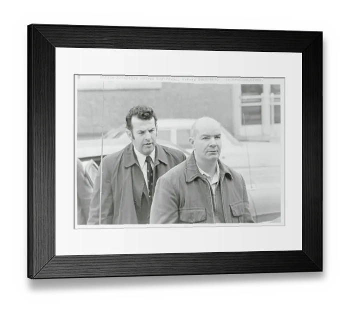 Framed Print : Detective Escorting a Suspect Framed Print : Detective Escorting a Suspect