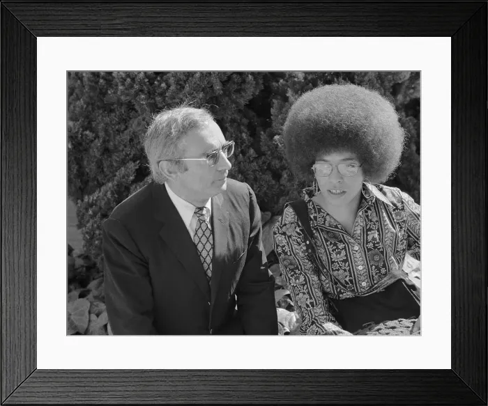Framed Print : Jules Borker and Angela Davis Conversing Framed Print : Jules Borker and Angela Davis Conversing