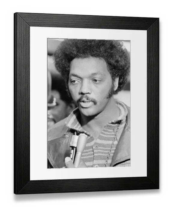 Framed Print : Jesse Jackson Being Interviewed at National Black Political Convention