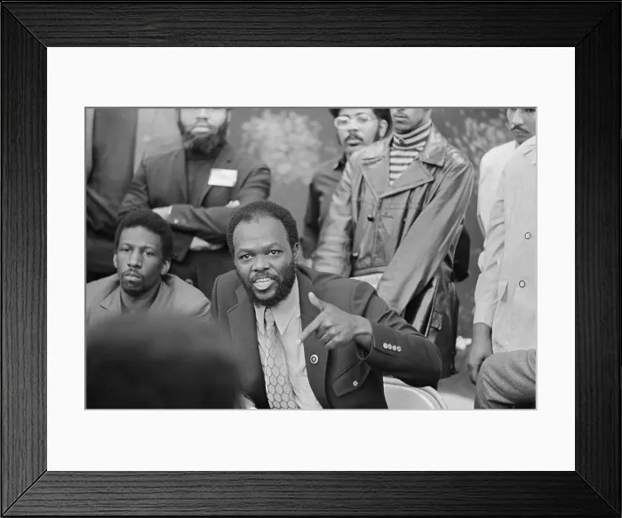 Framed Print : Roy Innis Speaking at News Conference
