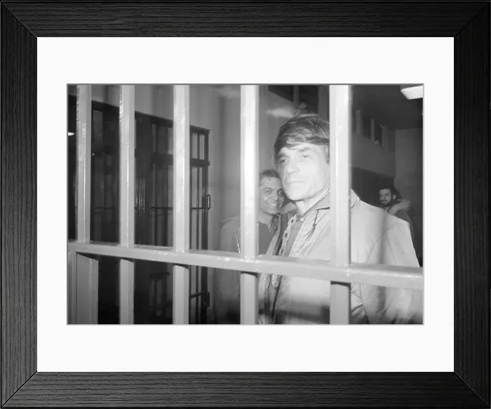 Framed Print : Philip Berrigan Behind Prison Bars Framed Print : Philip Berrigan Behind Prison Bars