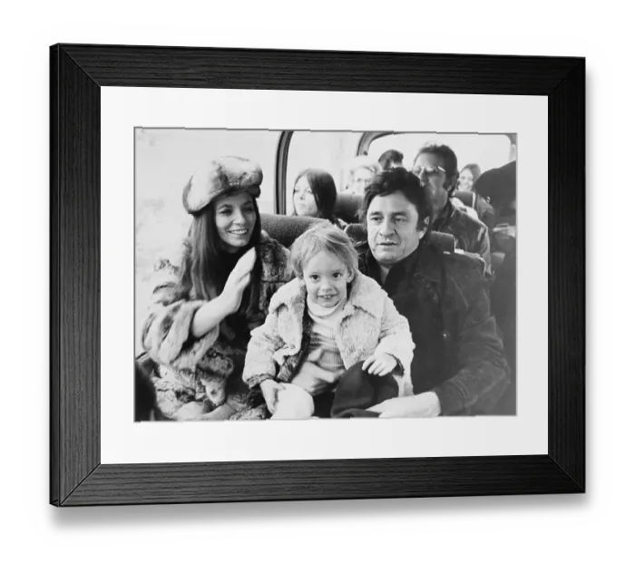 Framed Print : Portrait of Johnny Cash and His Family Framed Print : Portrait of Johnny Cash and His Family
